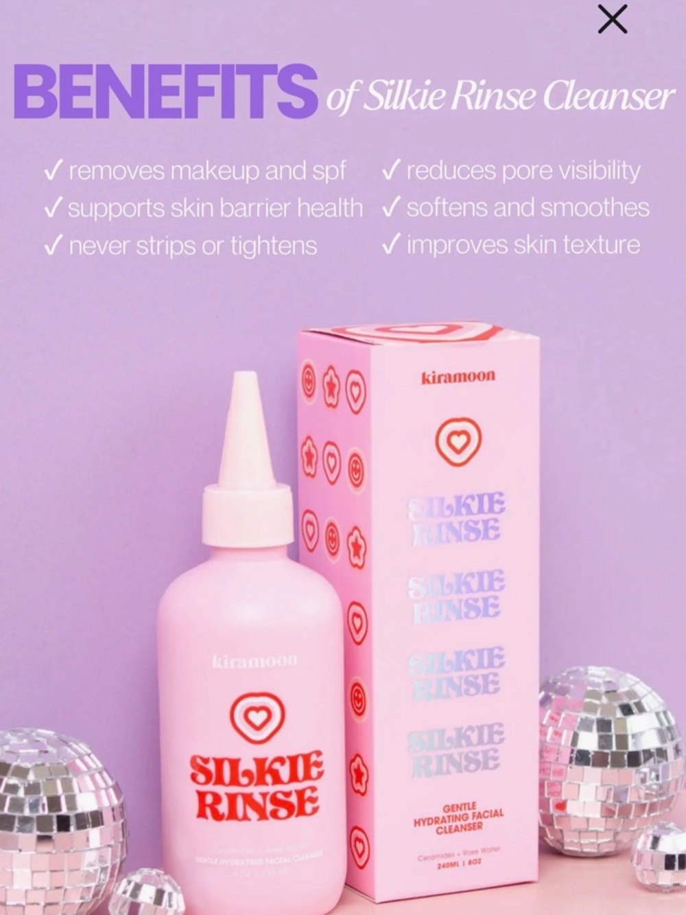 Silkie Rinse Hydrating Facial Cleanser - Pink